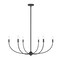 Z-Lite Shannon Chandelier, 6-Light, 42 In.W x 19.25 In.H, Matte Black/white 3040-42MB - alternate 2